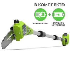 Greenworks G40PSFK2 40V, 20 см, с АКБ 2 А/ч и ЗУ