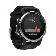 Часы Garmin Fenix 5S серебристые с черным ремешком