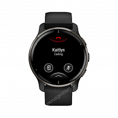 смарт Часы Garmin Venu 2 Plus черные с серым безелем и силиконовым ремешком