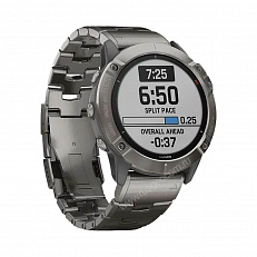 смарт Часы Garmin Fenix 6X Pro Solar титановый с титановым браслетом